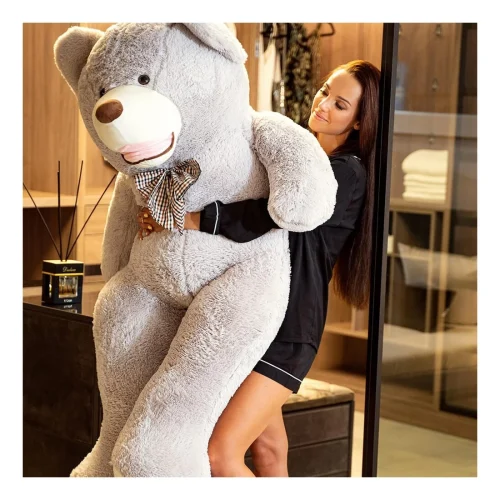 Большой плюшевый мишка, мягкая игрушка, 160 см, серый, Bobo - Teddyway