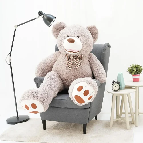 Didelis Pliušinis Meškiukas Meškinas, Minkštas Žaislas, 100 Cm, Šviesiai Rudas, Bobo - 160 cm, Grey - Teddyway