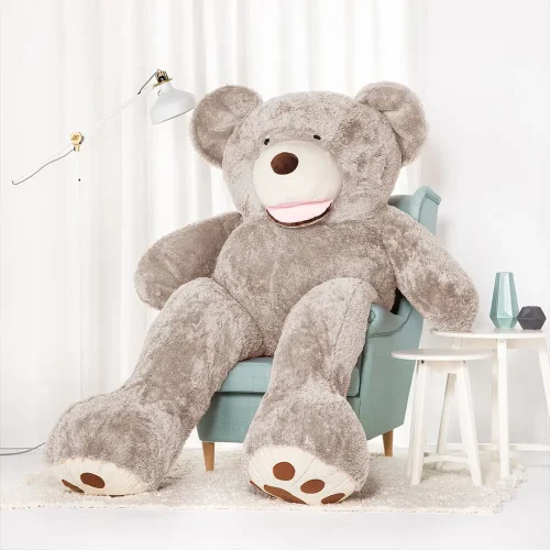 Large Teddy Bear, Soft Toy, 100 Cm, Light Brown, Bobo - 200 cm, Grey - Teddyway