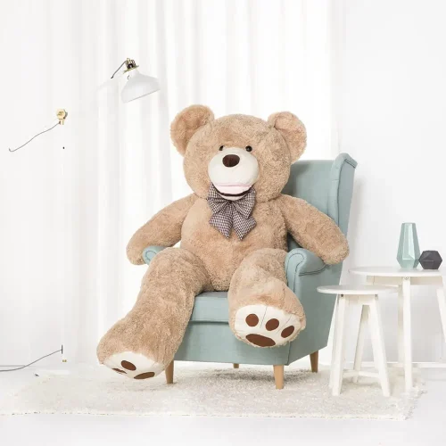 Didelis Pliušinis Meškiukas Meškinas, Minkštas Žaislas, 100 Cm, Šviesiai Rudas, Bobo - 160 cm, Šviesiai ruda - Teddyway