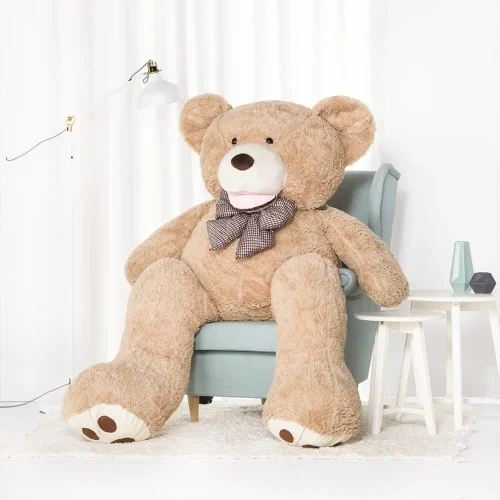 Didelis Pliušinis Meškiukas Meškinas, Minkštas Žaislas, 100 Cm, Šviesiai Rudas, Bobo - 200 cm, Šviesiai ruda - Teddyway
