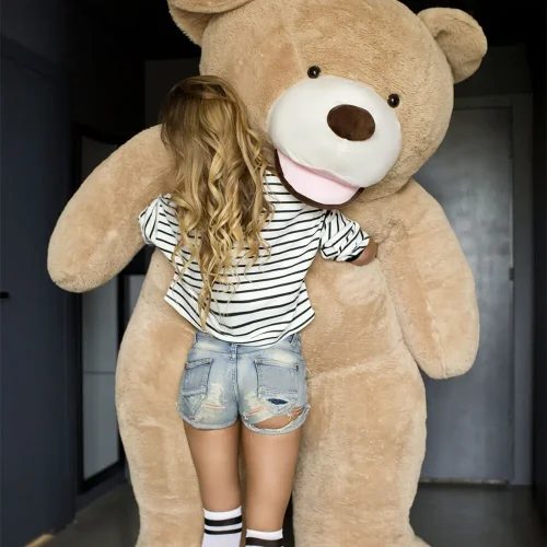 Didelis Pliušinis Meškiukas Meškinas, Minkštas Žaislas, 200 Cm, Šviesiai Rudas, Bobo - Teddyway