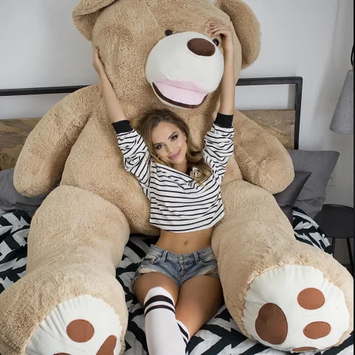 Didelis Pliušinis Meškiukas Meškinas, Minkštas Žaislas, 200 Cm, Šviesiai Rudas, Bobo - Teddyway