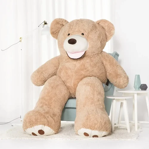 Didelis Pliušinis Meškiukas Meškinas, Minkštas Žaislas, 100 Cm, Šviesiai Rudas, Bobo - 220 cm, Šviesiai ruda - Teddyway