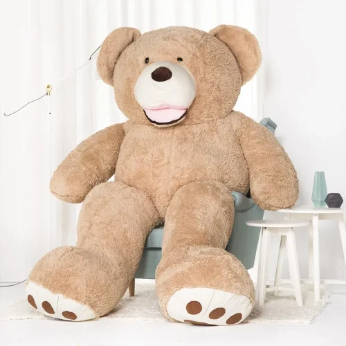 Didelis Pliušinis Meškiukas Meškinas, Minkštas Žaislas, 100 Cm, Šviesiai Rudas, Bobo - 260 cm, Šviesiai ruda - Teddyway