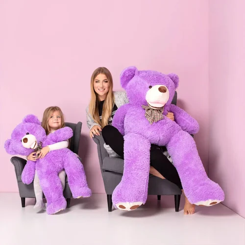 Большой плюшевый мишка, мягкая игрушка, 100 см, фиолетовый, Bobo - Teddyway