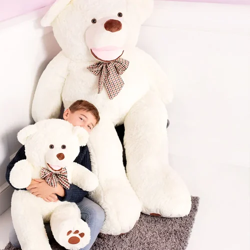 Большой плюшевый мишка, мягкая игрушка, 100 см, белый, Bobo - Teddyway