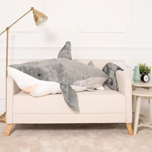 Plush Shark, Soft Toy, 90 Cm, Blue, Saho - 160 cm, Grey - Teddyway