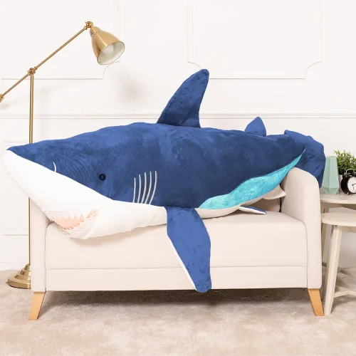 Plush Shark, Soft Toy, 90 Cm, Blue, Saho - 200 cm, Blue - Teddyway