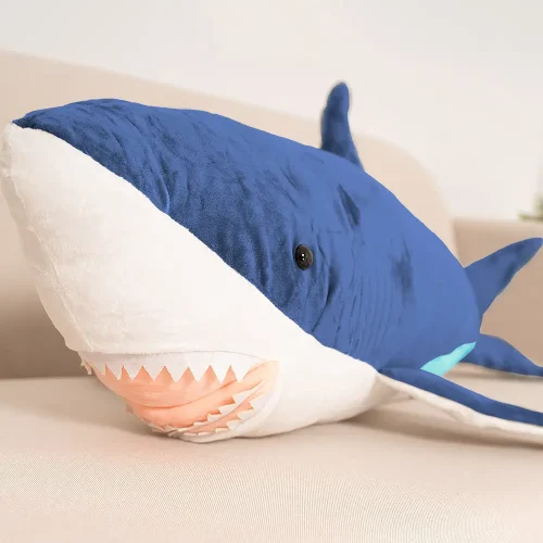 Plush Shark, Soft Toy, 90 Cm, Blue, Saho - Teddyway