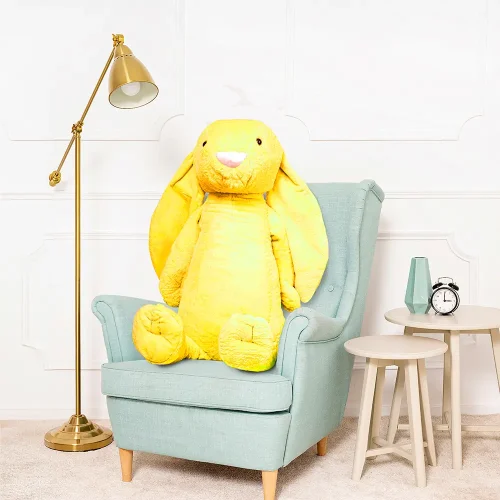 Большой плюшевый зайчик, мягкая игрушка, 120 см, желтый, Bani - Teddyway