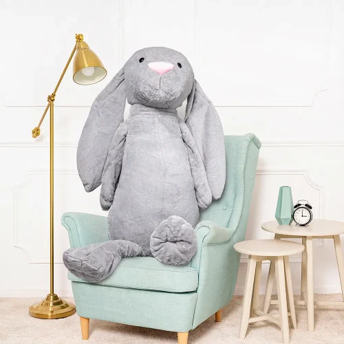Большой плюшевый зайчик, мягкая игрушка, 160 см, серый, Bani - Teddyway