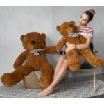 Didelis Pliušinis Meškiukas Meškinas, Minkštas Žaislas, 100 Cm, Tamsiai Rudas, Popo - Teddyway