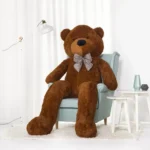Didelis Pliušinis Meškiukas Meškinas, Minkštas Žaislas, 100 Cm, Šviesiai Rudas, Popo - 200 cm, Dark brown - Teddyway