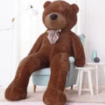 Didelis Pliušinis Meškiukas Meškinas, Minkštas Žaislas, 100 Cm, Šviesiai Rudas, Popo - 260 cm, Dark brown - Teddyway