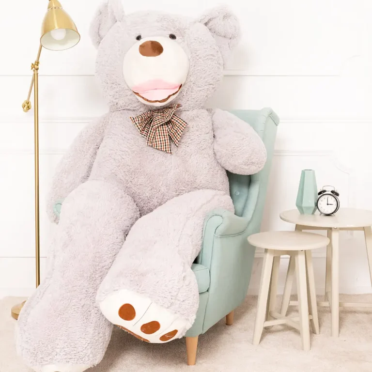 Didelis Pliušinis Meškiukas Meškinas, Minkštas Žaislas, 100 Cm, Šviesiai Rudas, Bobo - 220 cm, Grey - Teddyway