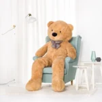 Didelis Pliušinis Meškiukas Meškinas, Minkštas Žaislas, 100 Cm, Šviesiai Rudas, Popo - 200 cm, Light brown - Teddyway