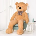 Didelis Pliušinis Meškiukas Meškinas, Minkštas Žaislas, 100 Cm, Šviesiai Rudas, Popo - 260 cm, Light brown - Teddyway
