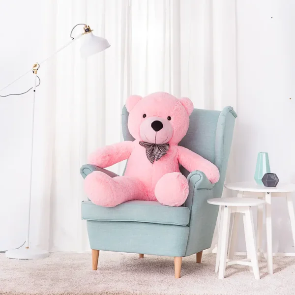 Didelis Pliušinis Meškiukas Meškinas, Minkštas Žaislas, 100 Cm, Šviesiai Rudas, Popo - 130 cm, Pink - Teddyway