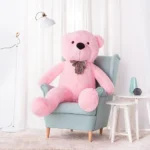 Didelis Pliušinis Meškiukas Meškinas, Minkštas Žaislas, 100 Cm, Šviesiai Rudas, Popo - 160 cm, Pink - Teddyway