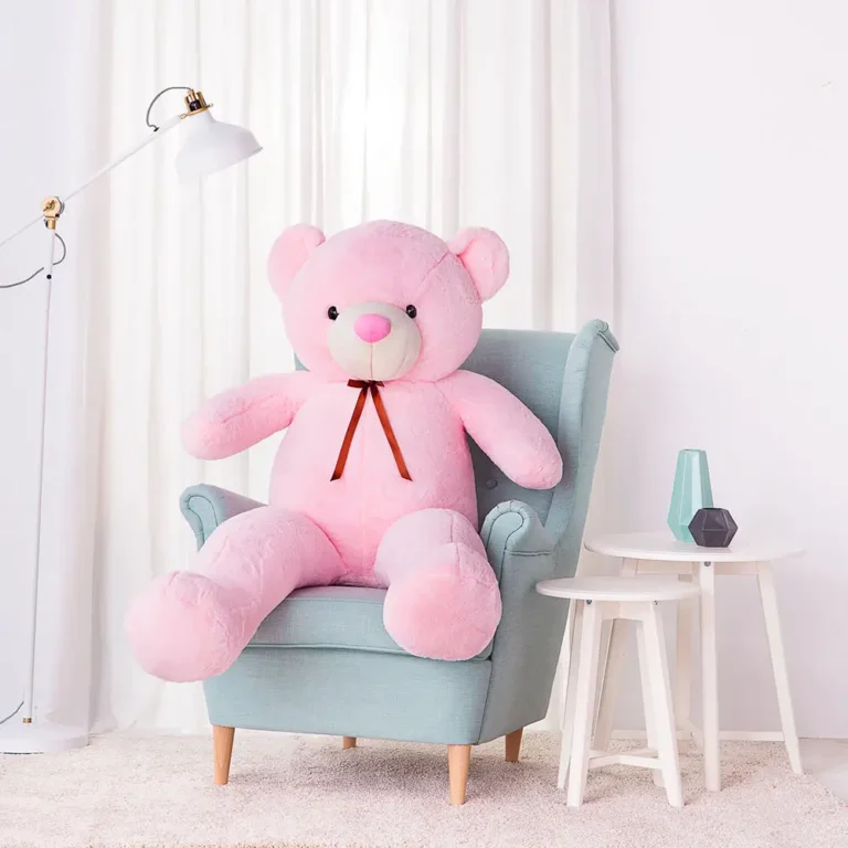 Didelis Pliušinis Meškiukas Meškinas, Minkštas Žaislas, 100 Cm, Šviesiai Rudas, Toto - 100 cm, Pink - Teddyway