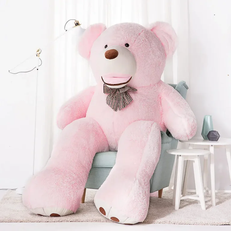 Didelis Pliušinis Meškiukas Meškinas, Minkštas Žaislas, 100 Cm, Šviesiai Rudas, Bobo - 220 cm, Pink - Teddyway