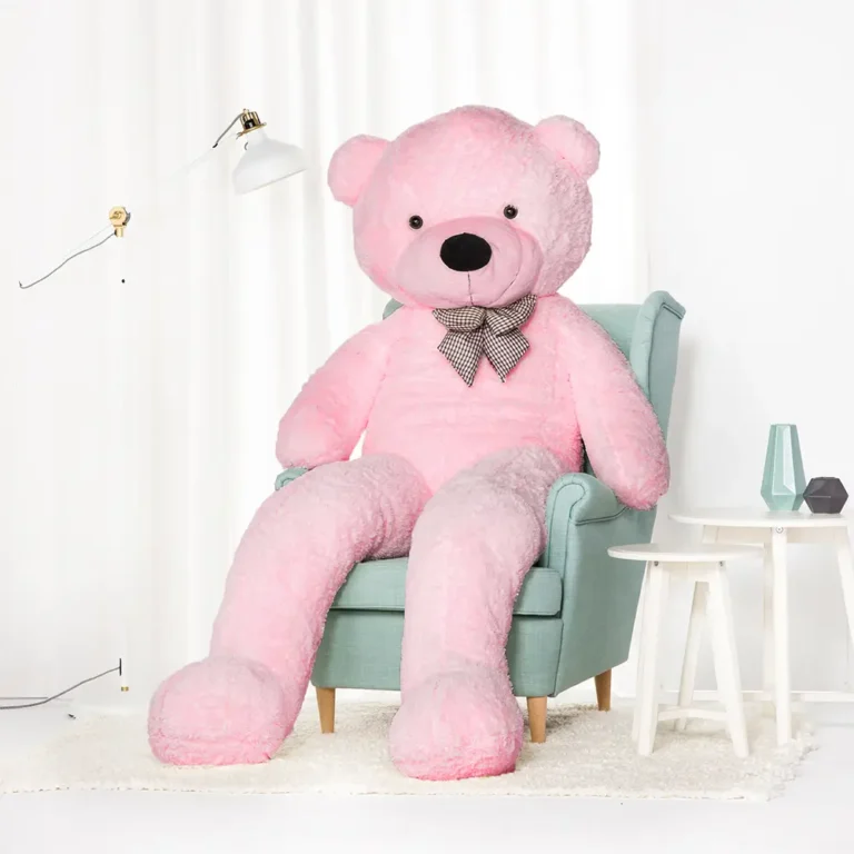 Didelis Pliušinis Meškiukas Meškinas, Minkštas Žaislas, 100 Cm, Šviesiai Rudas, Popo - 220 cm, Pink - Teddyway