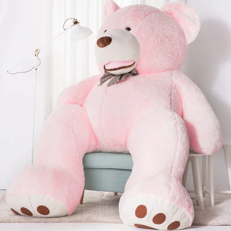 Didelis Pliušinis Meškiukas Meškinas, Minkštas Žaislas, 100 Cm, Šviesiai Rudas, Bobo - 260 cm, Pink - Teddyway