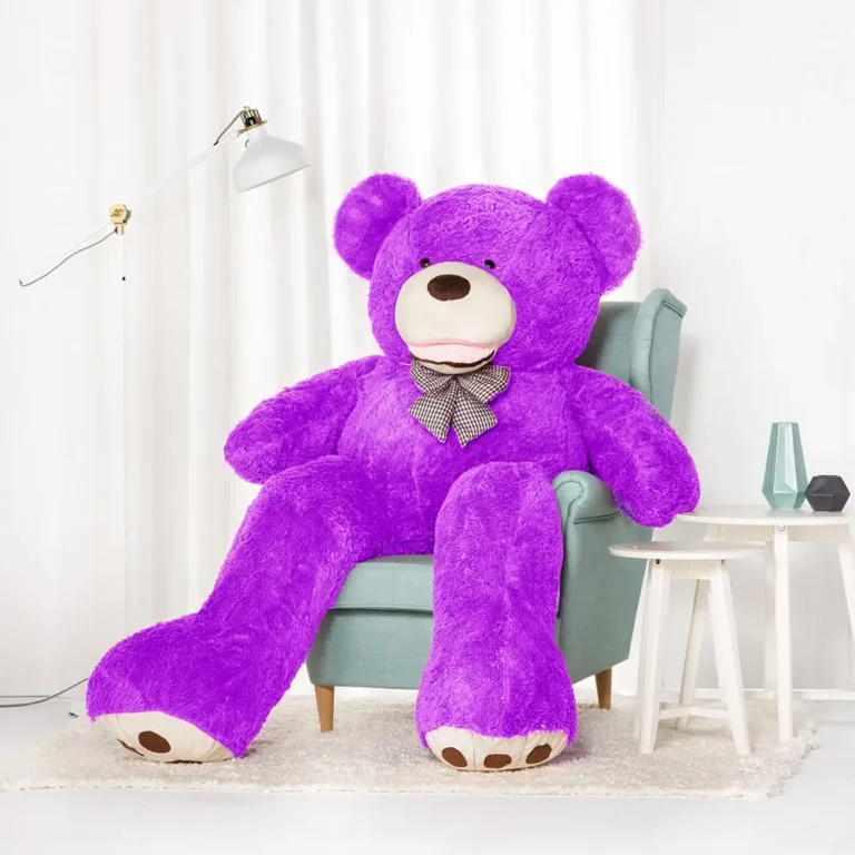 Didelis Pliušinis Meškiukas Meškinas, Minkštas Žaislas, 100 Cm, Šviesiai Rudas, Bobo - 200 cm, Purple - Teddyway