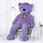Didelis Pliušinis Meškiukas Meškinas, Minkštas Žaislas, 100 Cm, Šviesiai Rudas, Popo - 260 cm, Purple - Teddyway