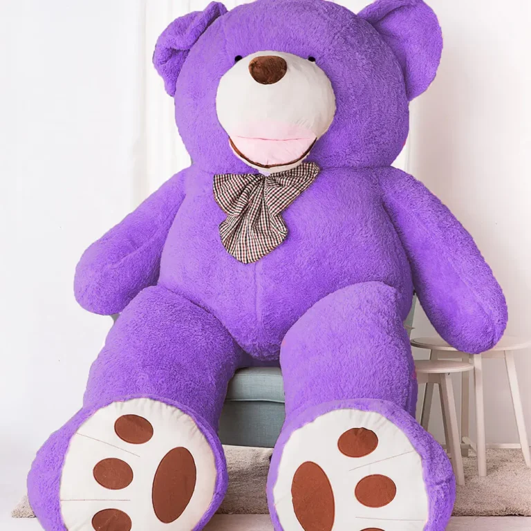 Didelis Pliušinis Meškiukas Meškinas, Minkštas Žaislas, 100 Cm, Šviesiai Rudas, Bobo - 300 cm, Purple - Teddyway