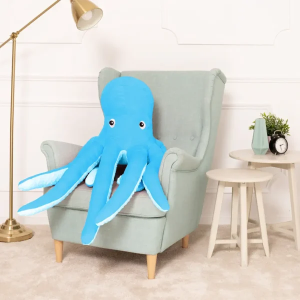 Didelis Pliušinis Kalmaras, Minkštas Žaislas, 80 Cm, Mėlynas, Sodo - Teddyway