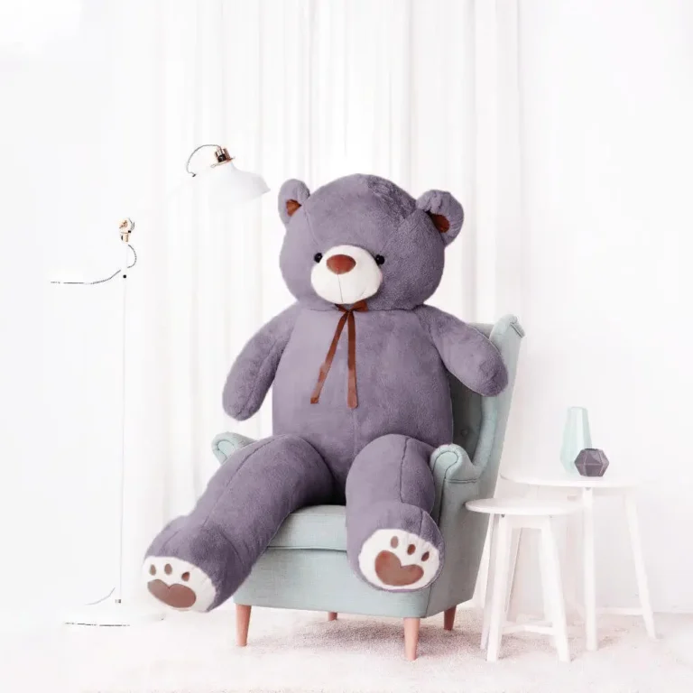 Didelis Pliušinis Meškiukas Meškinas, Minkštas Žaislas, 100 Cm, Šviesiai Rudas, Toto - 100 cm, Grey - Teddyway