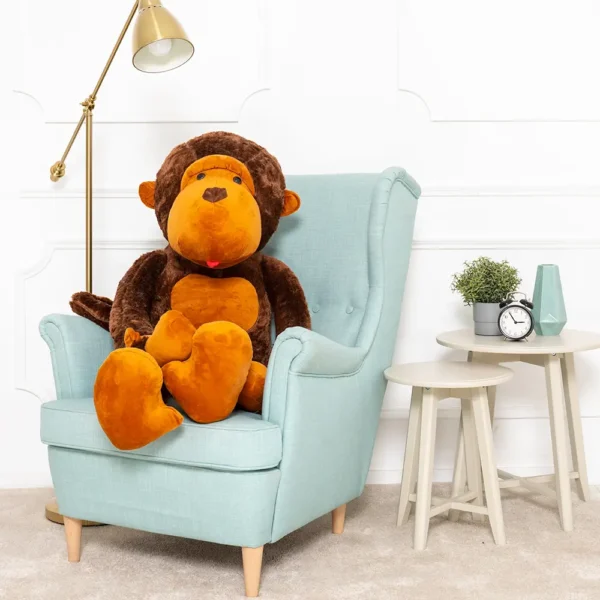 Pliušinė Beždžionė, Minkštas Žaislas, 90 Cm, Ruda, Moko - Teddyway