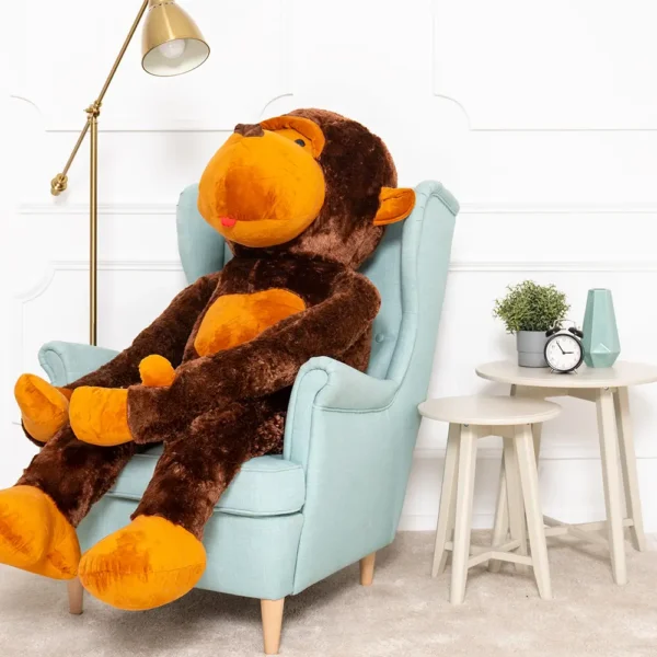 Pliušinė Beždžionė, Minkštas Žaislas, 90 Cm, Ruda, Moko - Teddyway