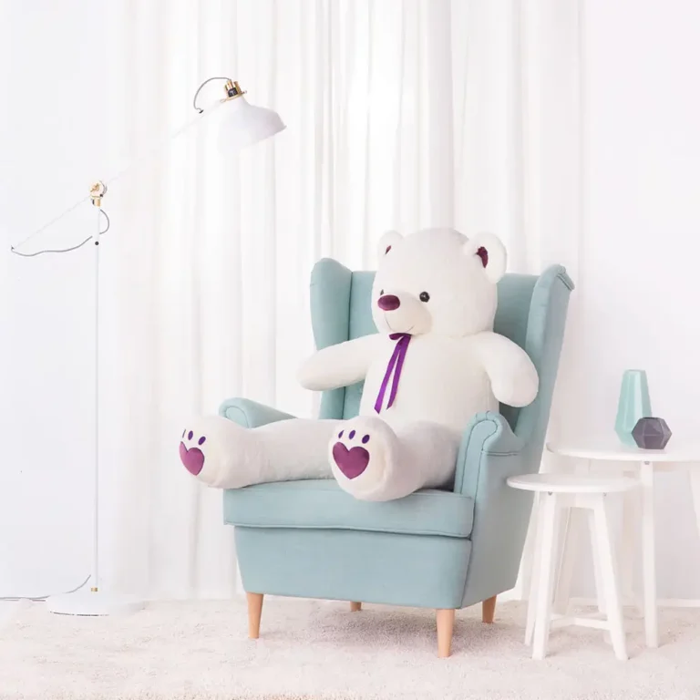 Didelis Pliušinis Meškiukas Meškinas, Minkštas Žaislas, 100 Cm, Šviesiai Rudas, Toto - 100 cm, White - Teddyway