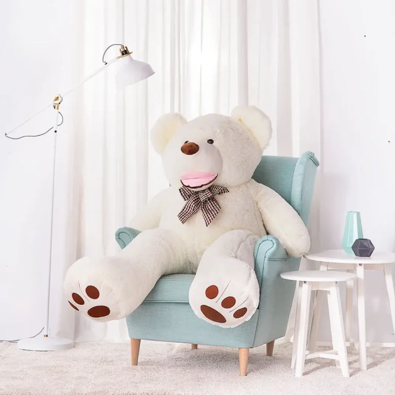 Didelis Pliušinis Meškiukas Meškinas, Minkštas Žaislas, 100 Cm, Šviesiai Rudas, Bobo - 160 cm, White - Teddyway
