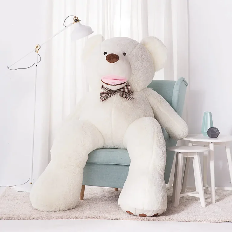 Didelis Pliušinis Meškiukas Meškinas, Minkštas Žaislas, 100 Cm, Šviesiai Rudas, Bobo - 200 cm, White - Teddyway