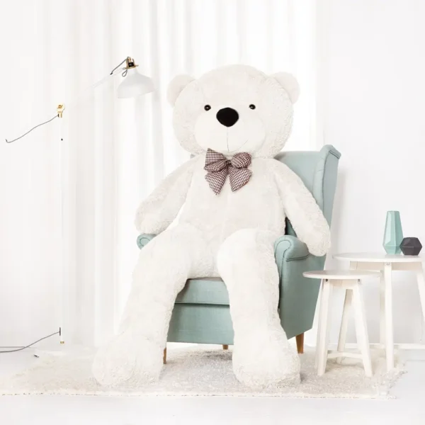 Didelis Pliušinis Meškiukas Meškinas, Minkštas Žaislas, 100 Cm, Šviesiai Rudas, Popo - 200 cm, White - Teddyway