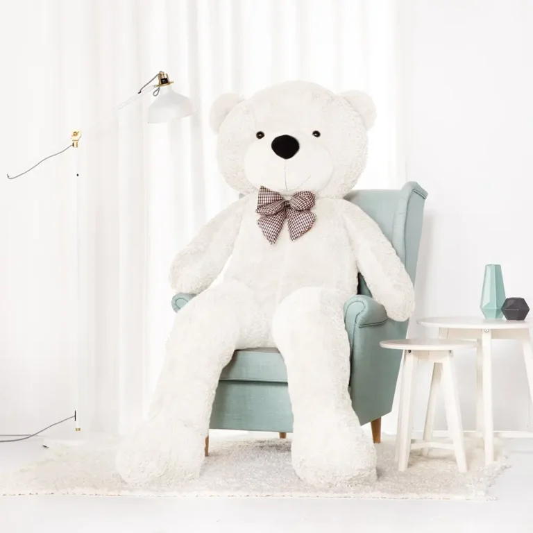 Didelis Pliušinis Meškiukas Meškinas, Minkštas Žaislas, 100 Cm, Šviesiai Rudas, Popo - 200 cm, White - Teddyway