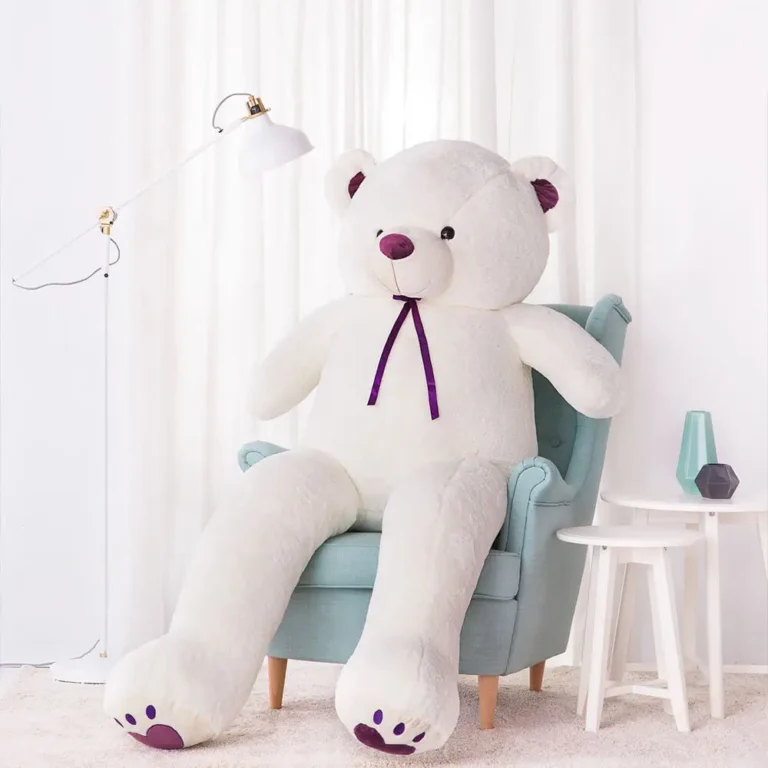 Didelis Pliušinis Meškiukas Meškinas, Minkštas Žaislas, 100 Cm, Šviesiai Rudas, Toto - 100 cm, White - Teddyway