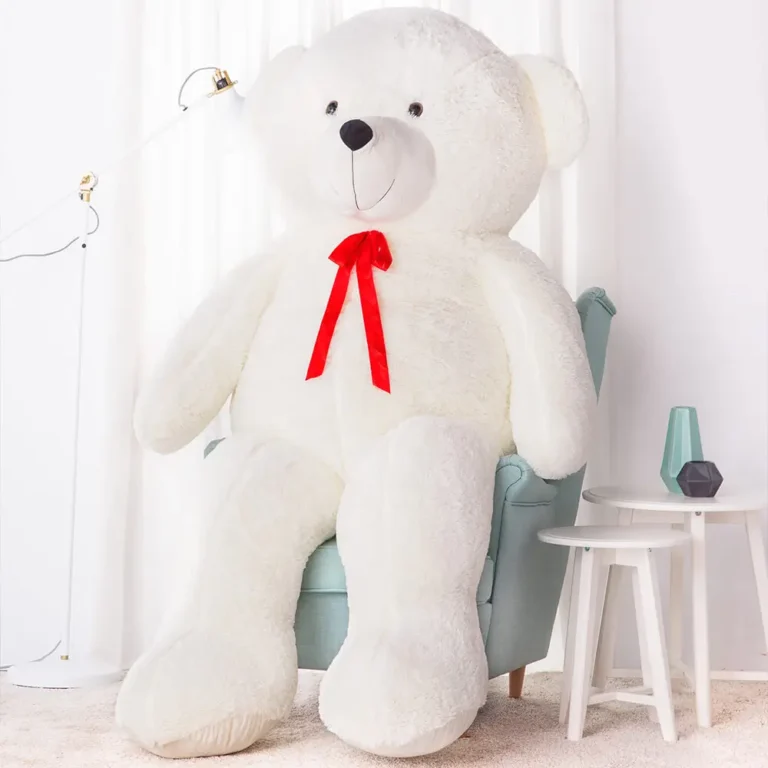 Didelis Pliušinis Meškiukas Meškinas, Minkštas Žaislas, 100 Cm, Tamsiai Rudas, Nomo - 100 cm, White - Teddyway