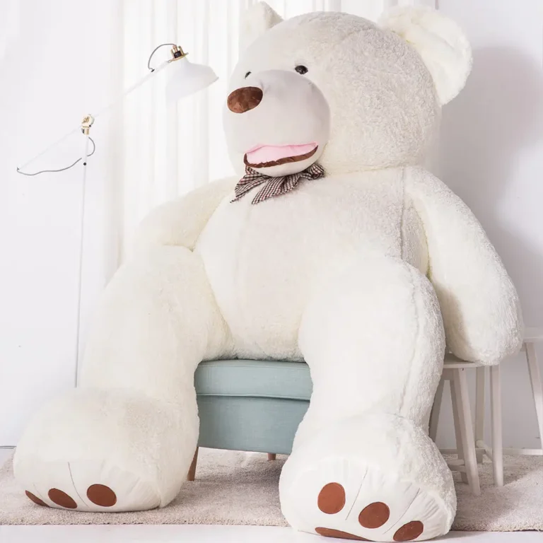 Didelis Pliušinis Meškiukas Meškinas, Minkštas Žaislas, 100 Cm, Šviesiai Rudas, Bobo - 260 cm, White - Teddyway