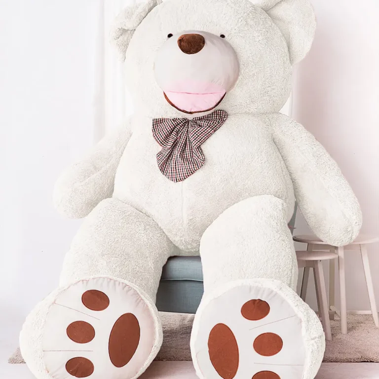 Didelis Pliušinis Meškiukas Meškinas, Minkštas Žaislas, 100 Cm, Šviesiai Rudas, Bobo - 300 cm, White - Teddyway