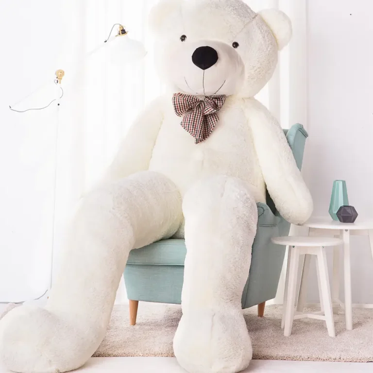 Didelis Pliušinis Meškiukas Meškinas, Minkštas Žaislas, 100 Cm, Šviesiai Rudas, Popo - 300 cm, White - Teddyway