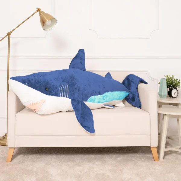 Pliušinis Ryklys,Minkštas Žaislas, 90 Cm, Mėlynas, Saho - 160 cm, Blue - Teddyway