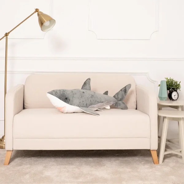 Pliušinis Ryklys,Minkštas Žaislas, 90 Cm, Mėlynas, Saho - 90 cm, Grey - Teddyway