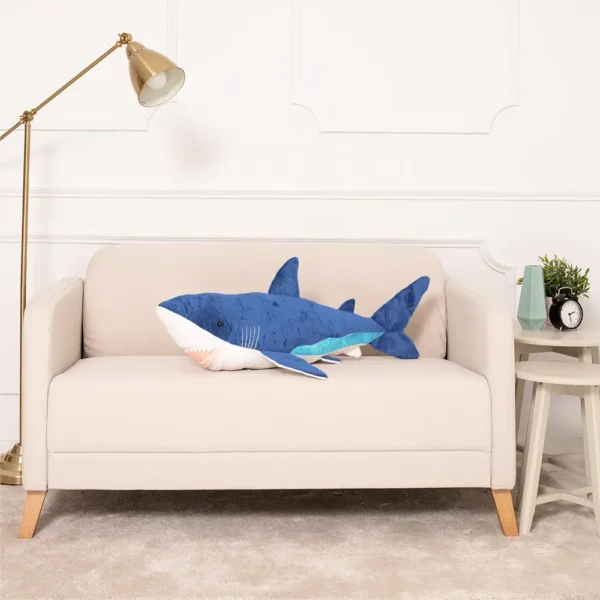 Pliušinis Ryklys,Minkštas Žaislas, 90 Cm, Mėlynas, Saho - Teddyway