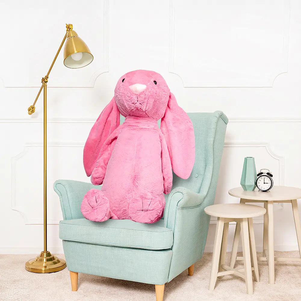 Didelis Pliušinis Zuikis, Minkštas Žaislas, 120 Cm, Šviesiai Rožinis, Bani - Teddyway