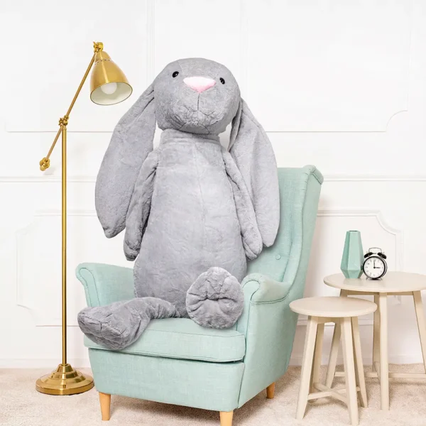 Didelis Pliušinis Zuikis, Minkštas Žaislas, 160 Cm, Pilkas, Bani - Teddyway